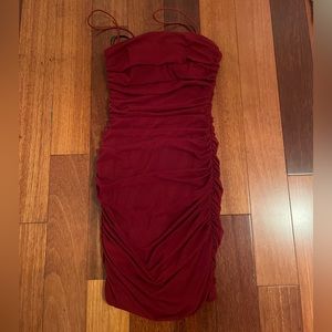 Princess Polly red mini dress, scrunched bodycon